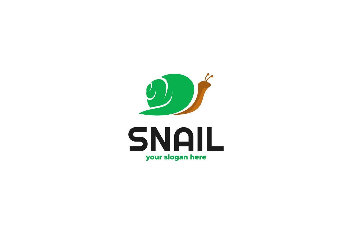 Green circle home snail logo design inspiration vector