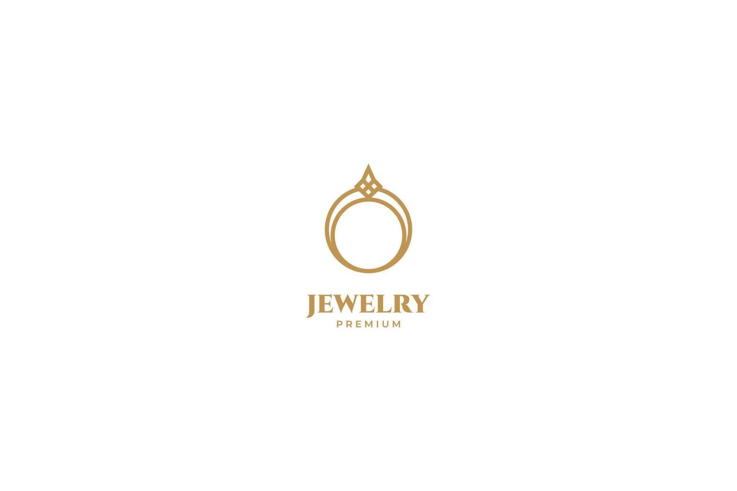 Flat ring jewelry logo vector icon design template. Elegant, beauty, royal