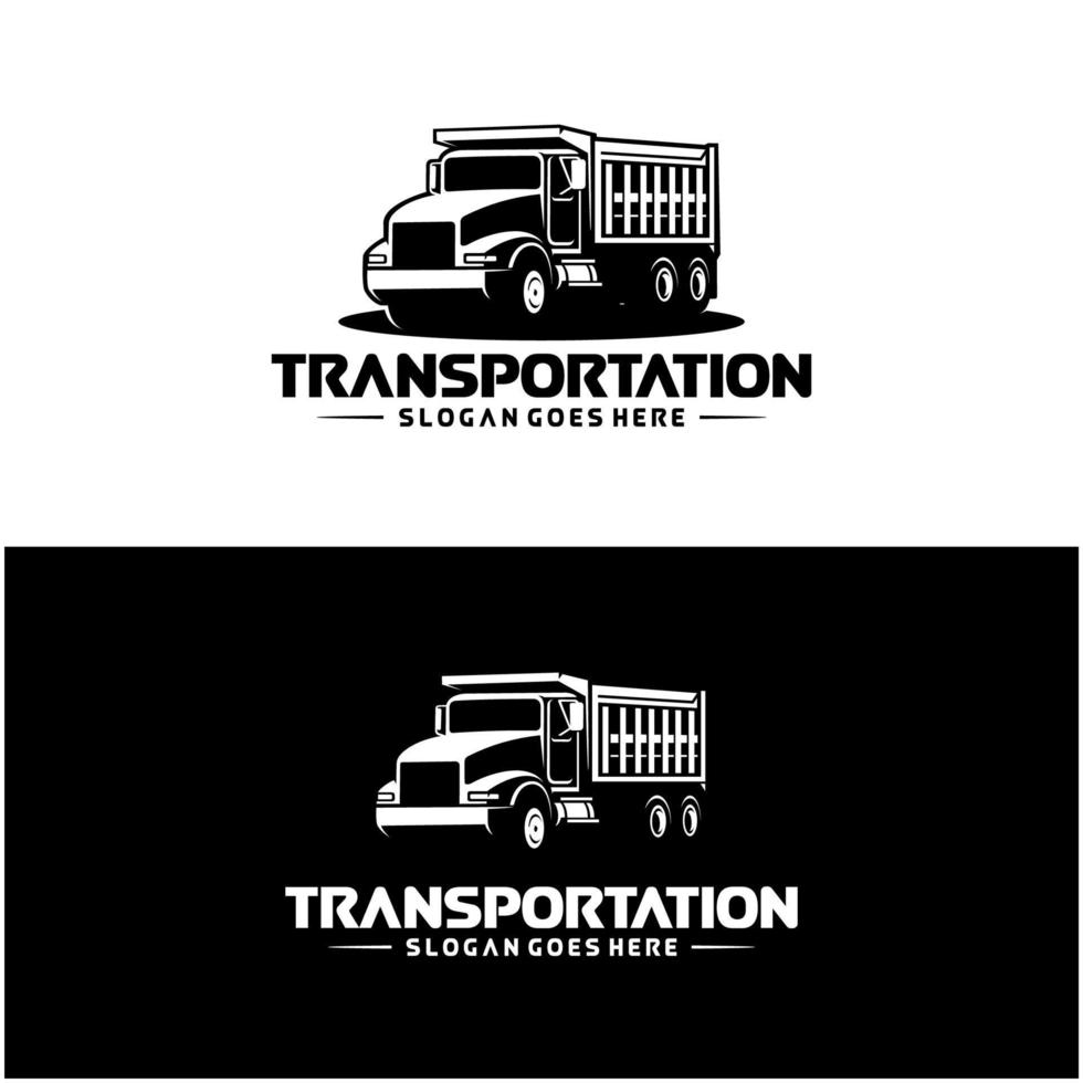 vector de logotipo listo para camiones de logística y transporte