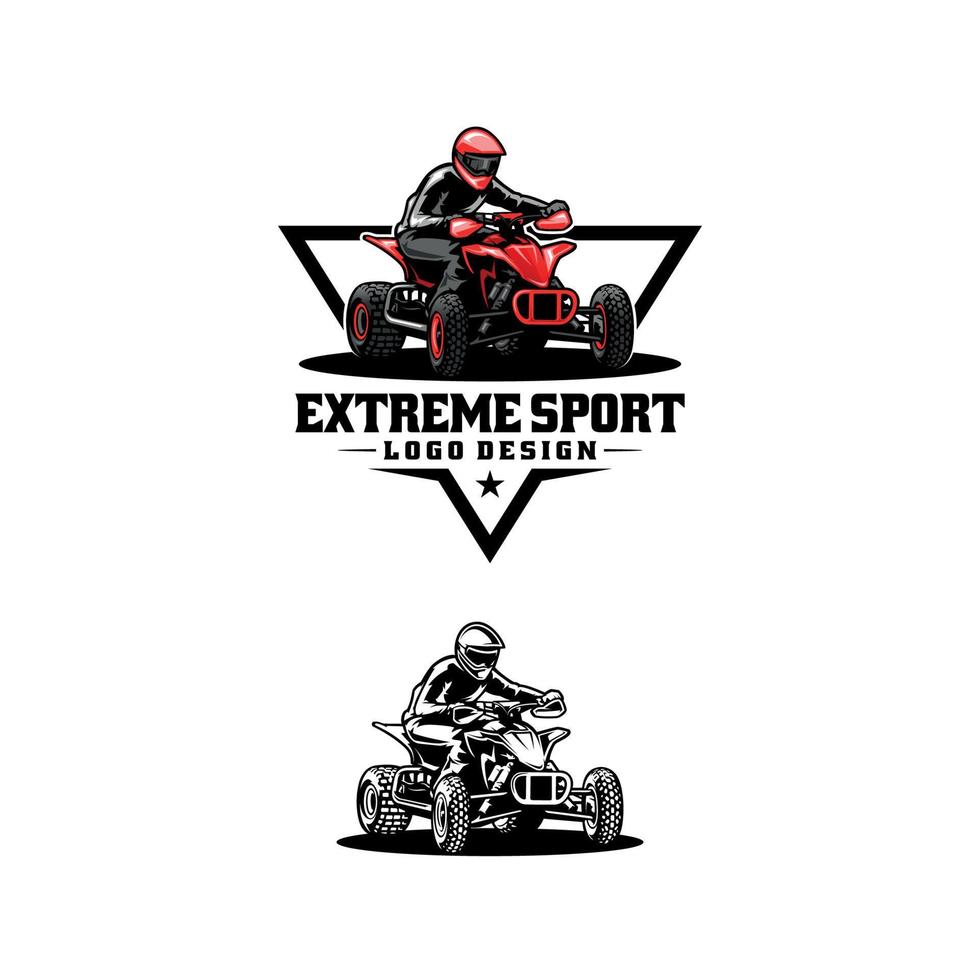 atv quad bike y vector de logotipo de ilustración de deporte extremo