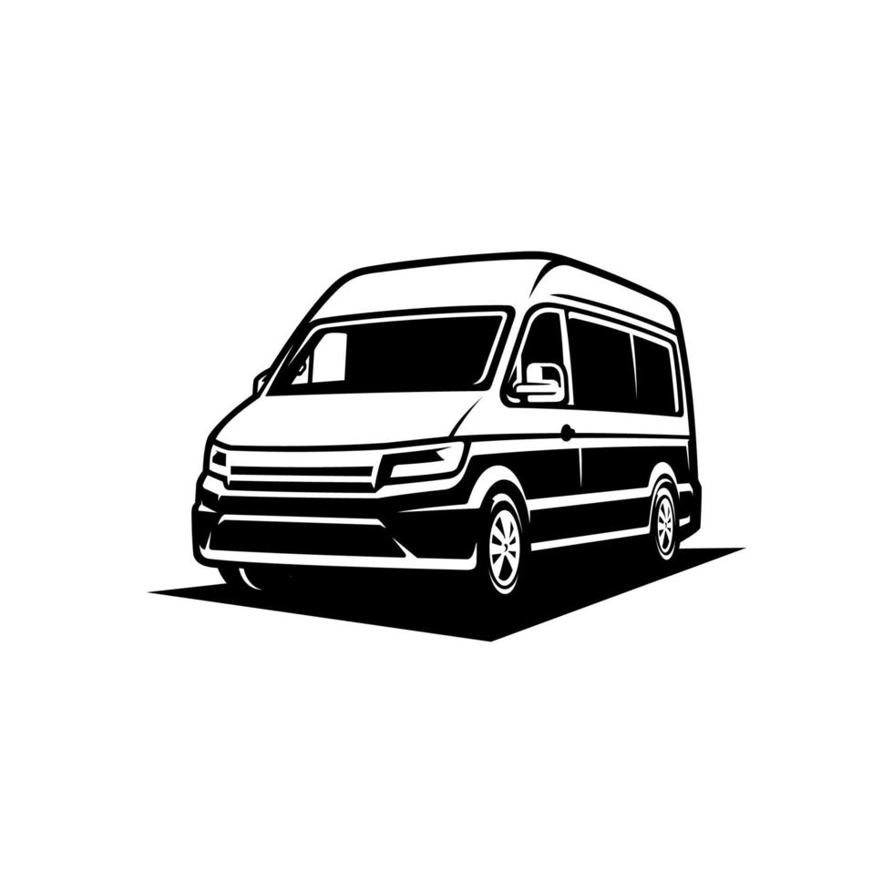 mpv van car monochrome vector isolated