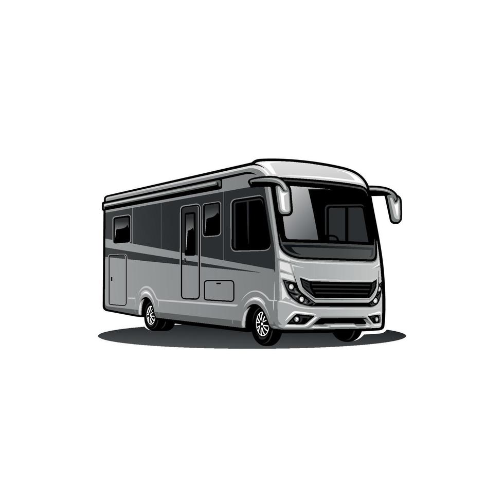 RV, camper van, motor home illustration vector