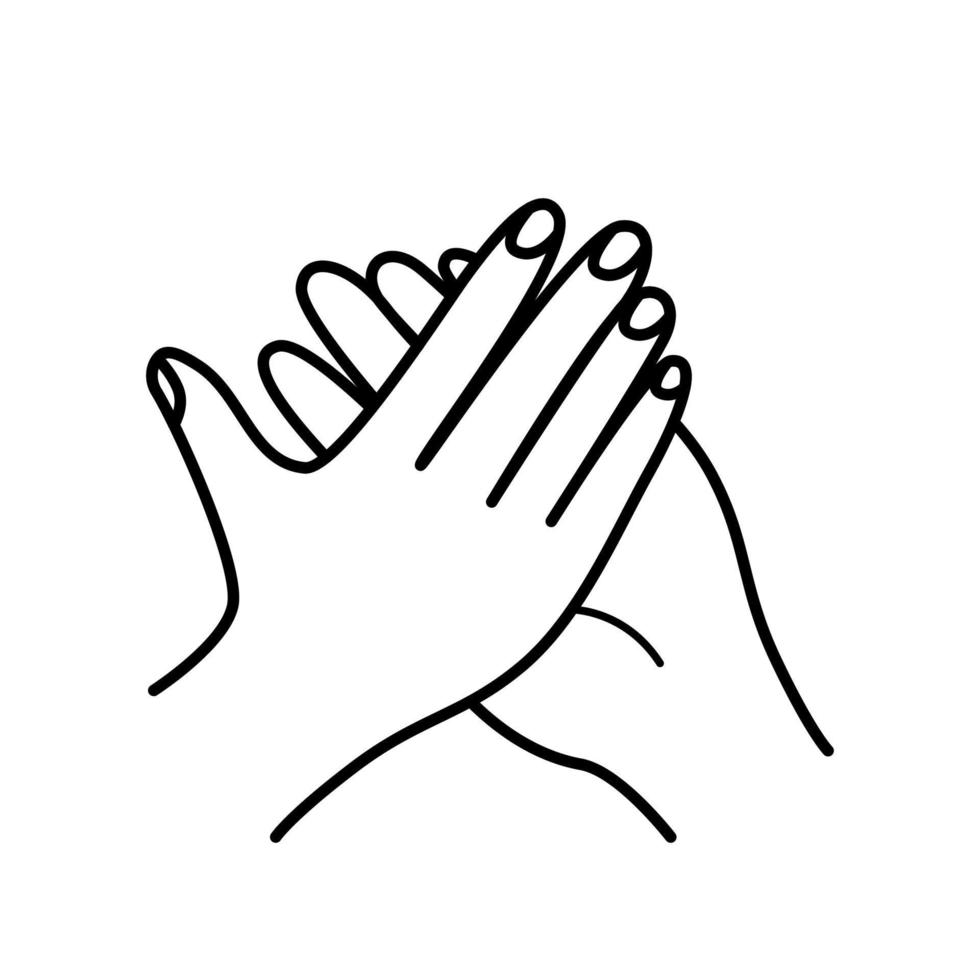 Gesture hands applauding and clapping. Bravo expression by applause. Vector illustration on a white background.