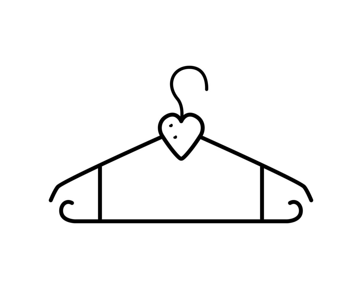 Icon clothes hanger, accessory wardrobe fitting room. Vector illustration of an isolate on a white background.