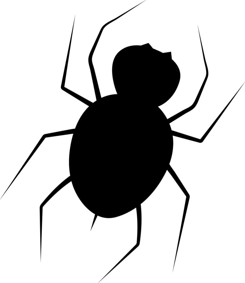 Black spider isolated. Vector drawing. Element of Halloween