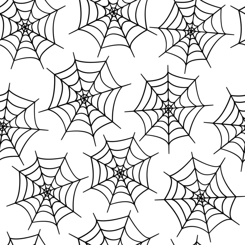 Seamless pattern of a spider web on a white background. Vector background Wallpaper Halloween concept