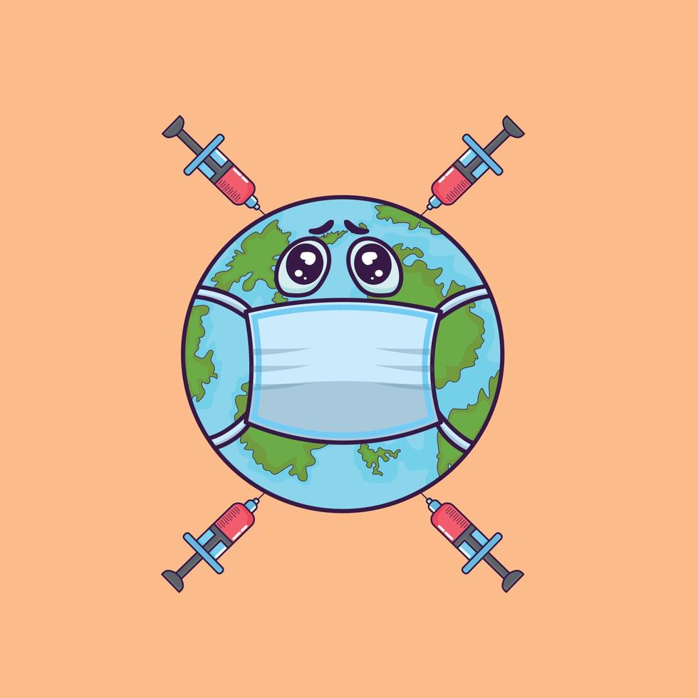 The earth is sad and being injected 8602520 Vector Art at Vecteezy The earth is sad and being injected 8602520 Vector Art at Vecteezy
