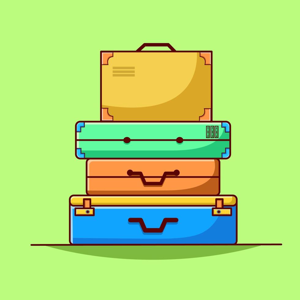 Some suitcase as icon for holiday and summer vector illustration