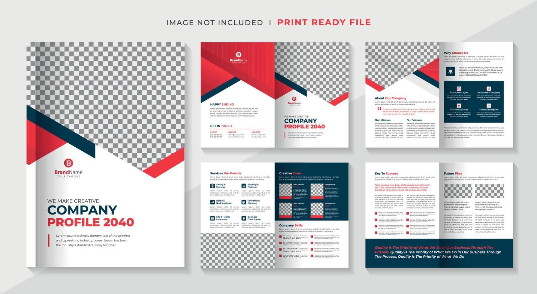 Company profile brochure template or multipage business brochure design template vector
