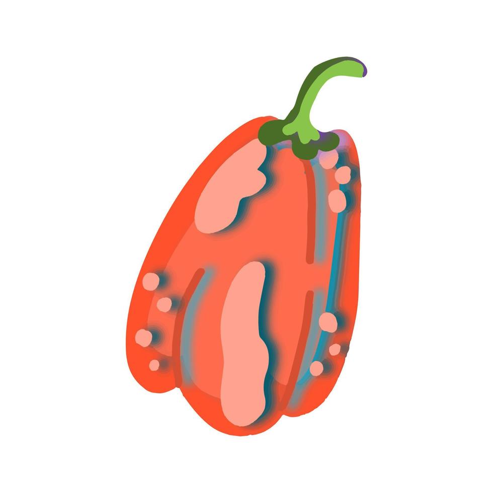 Vector Bell peppers drawn in paper cut style. Vegetable illustration for design.