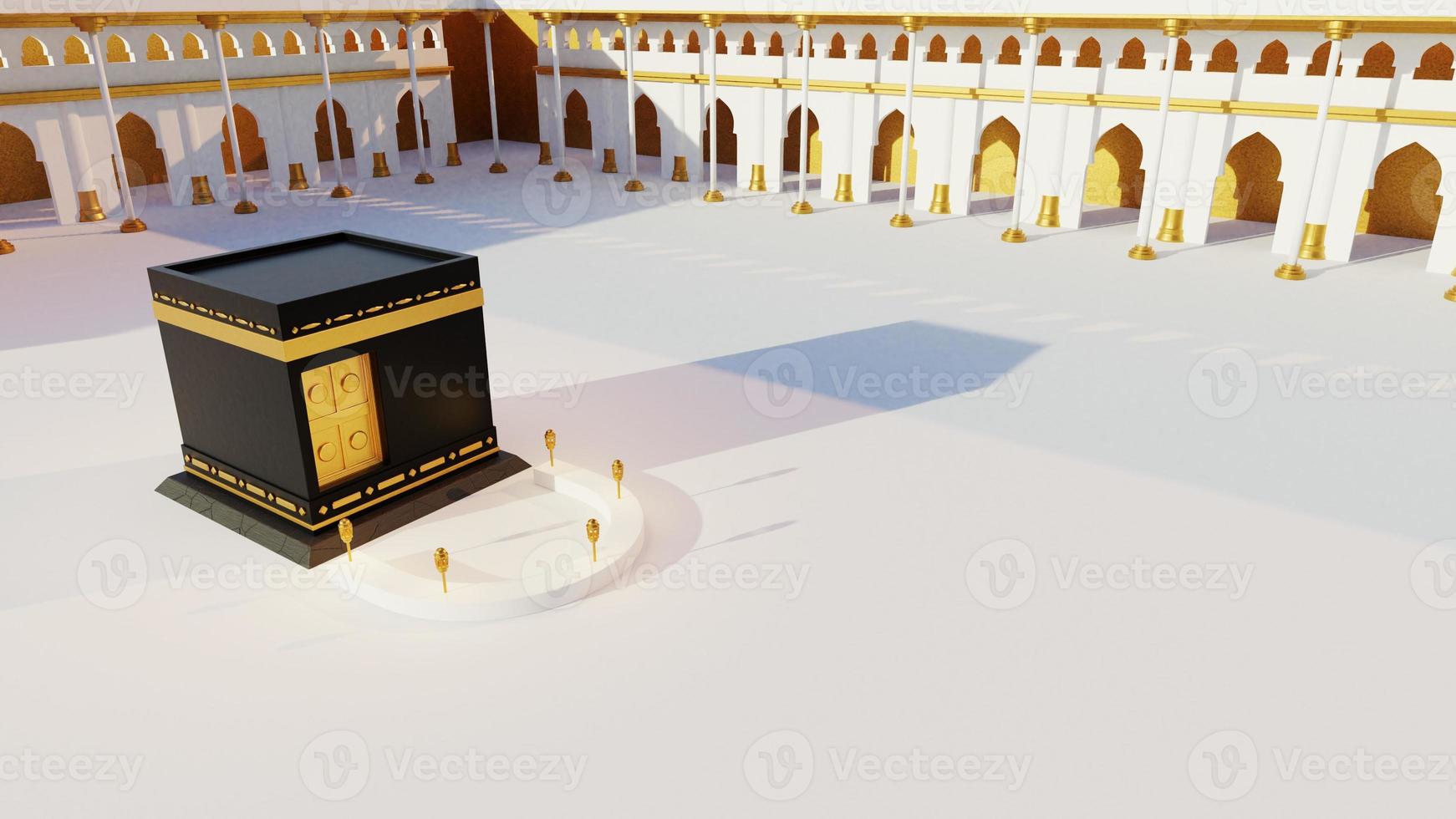3d render kaaba in mecca city photo