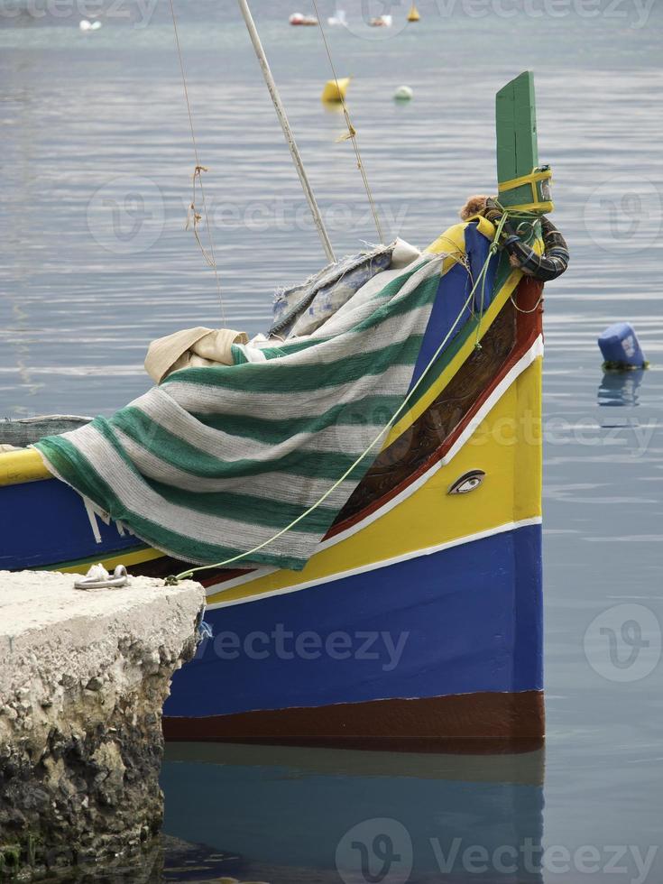 Marsaxlokk harbor on malta island photo