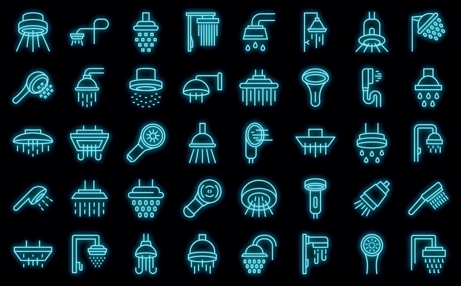 Shower heads icon, outline style vector