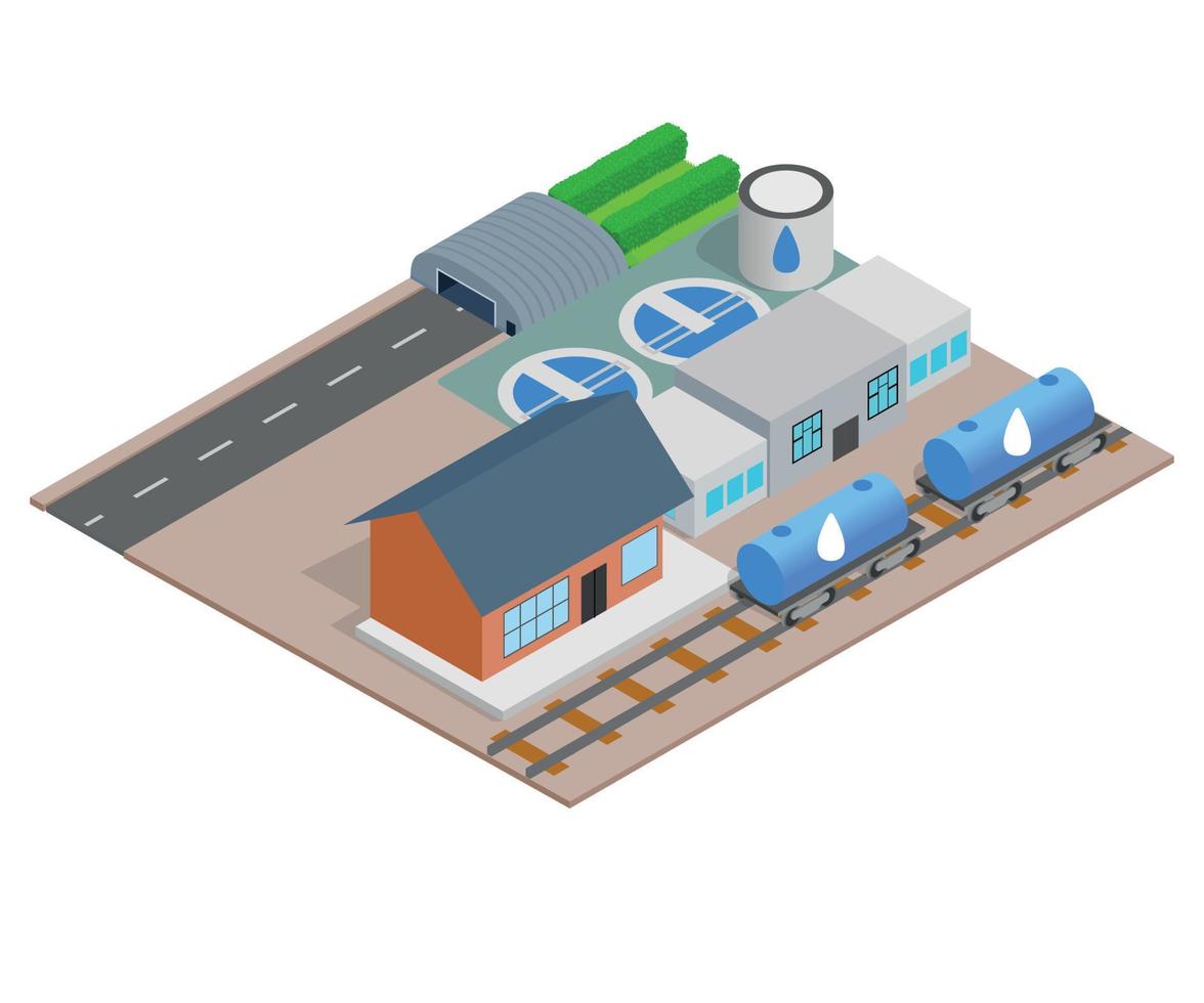 Water delivery concept banner, isometric style vector