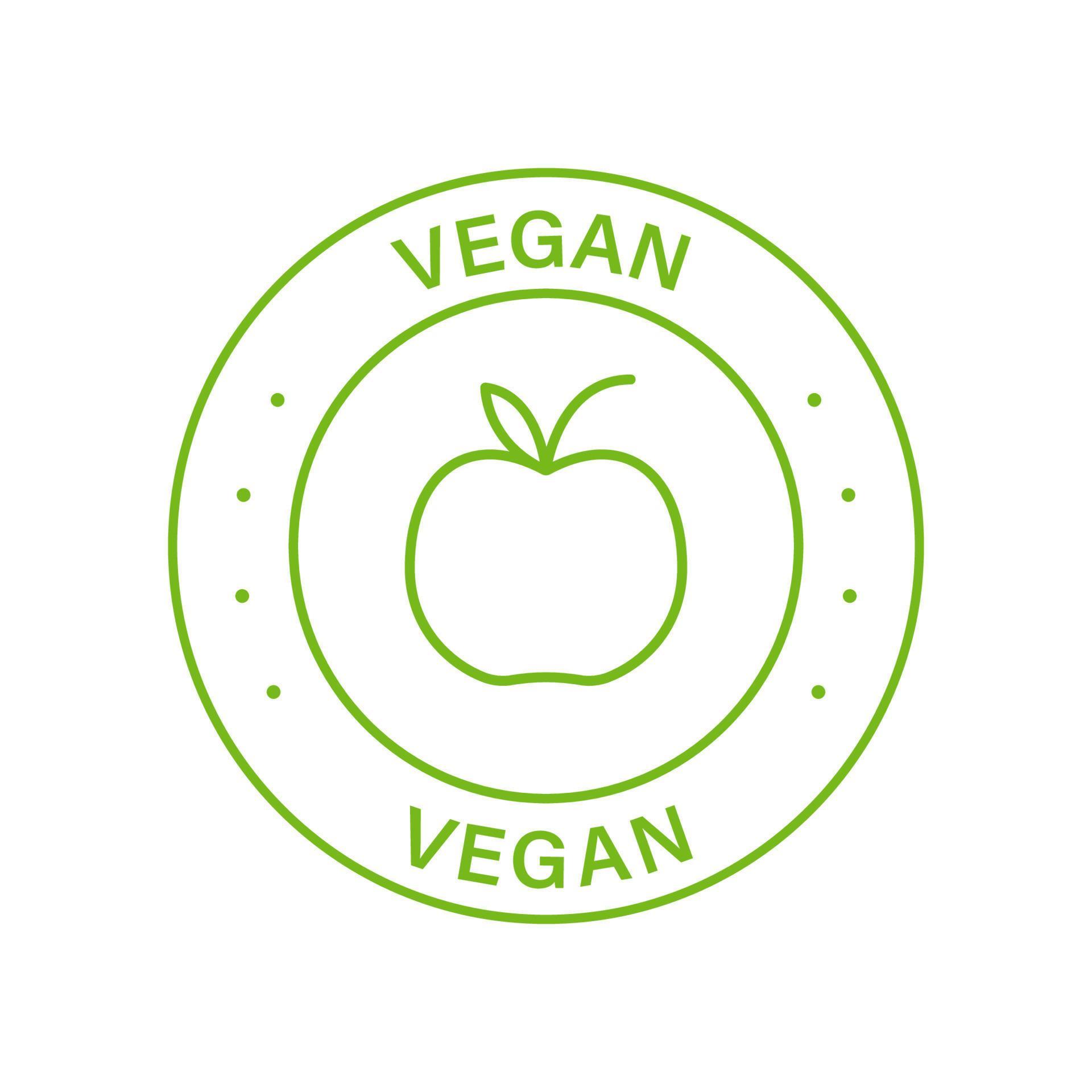 Vegan Line Green Stamp. Vegetarian Outline Label. Organic Product for
