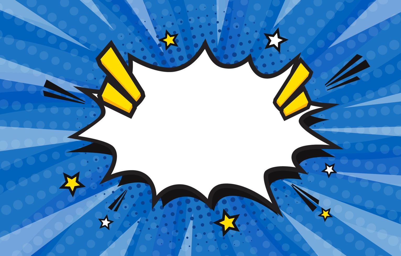 Blue Pop Art Comic with Suprise Bubble Chat vector