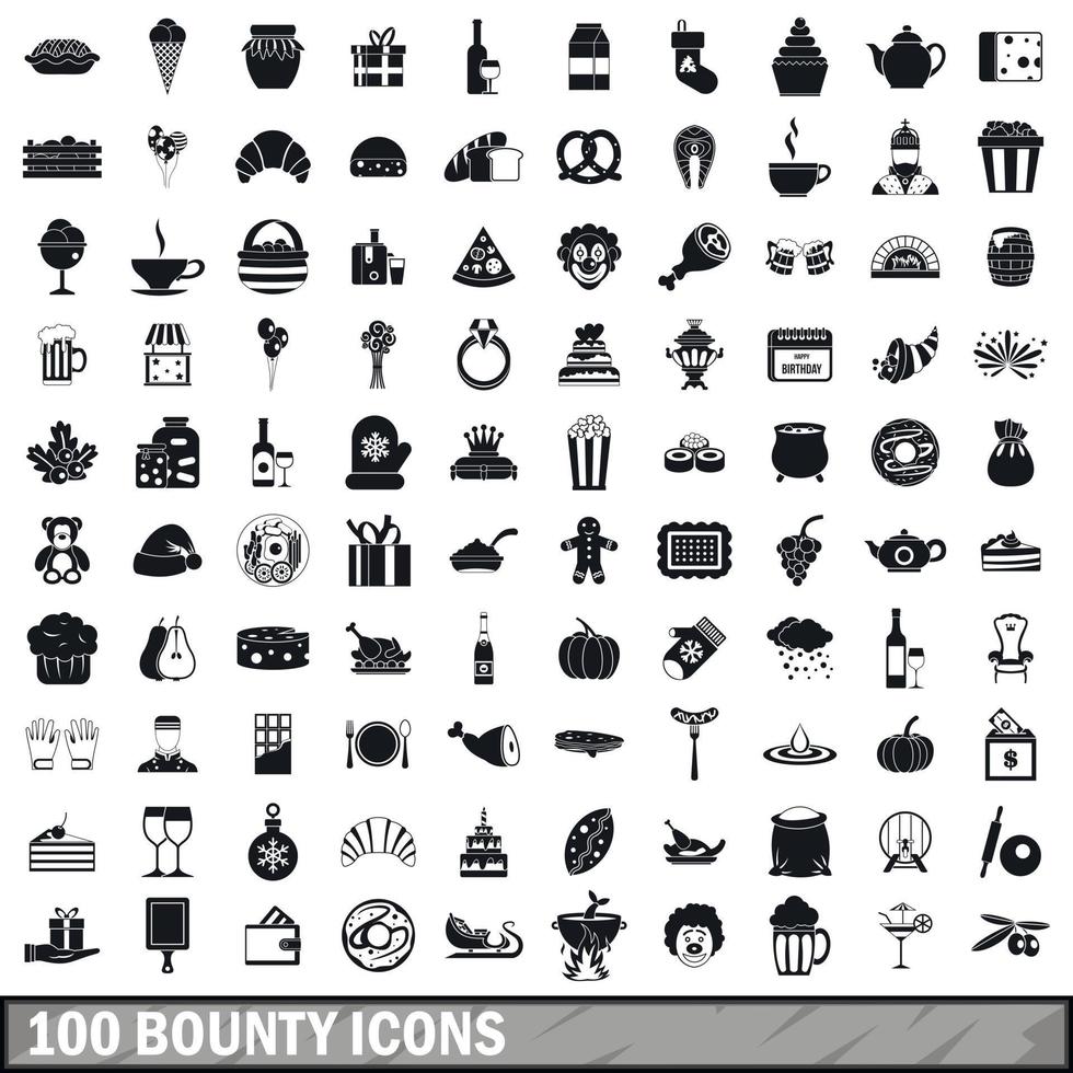 100 iconos de recompensa, estilo simple vector