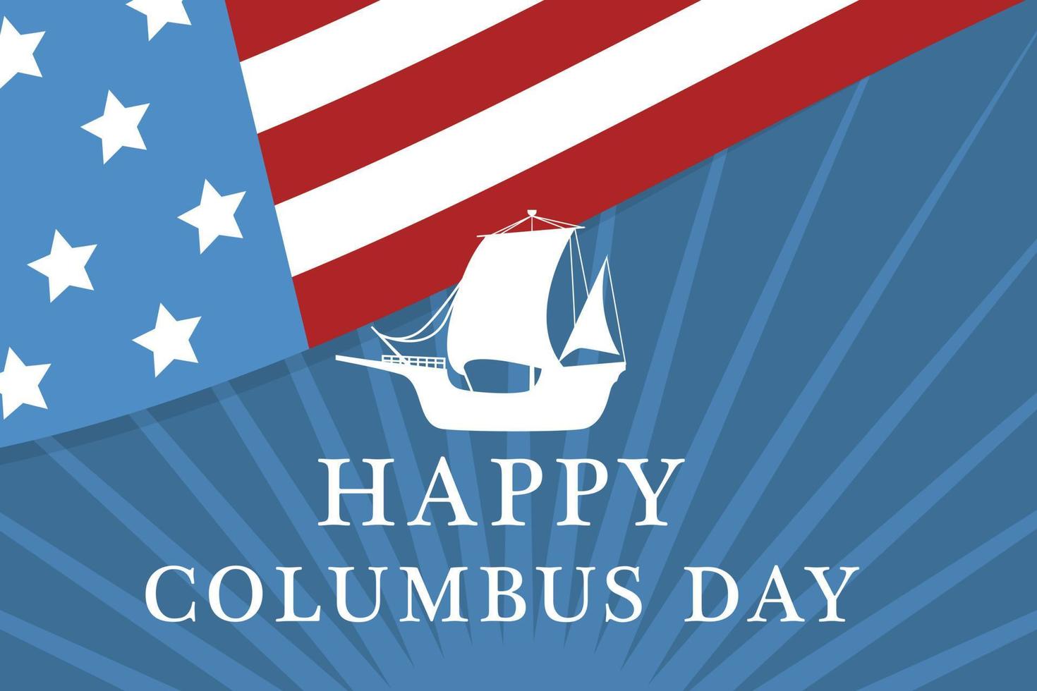 American columbus day concept background, flat style vector