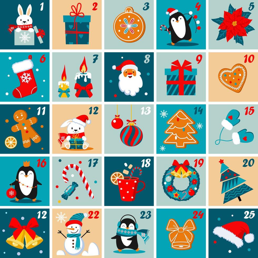 December advent calendar. vector