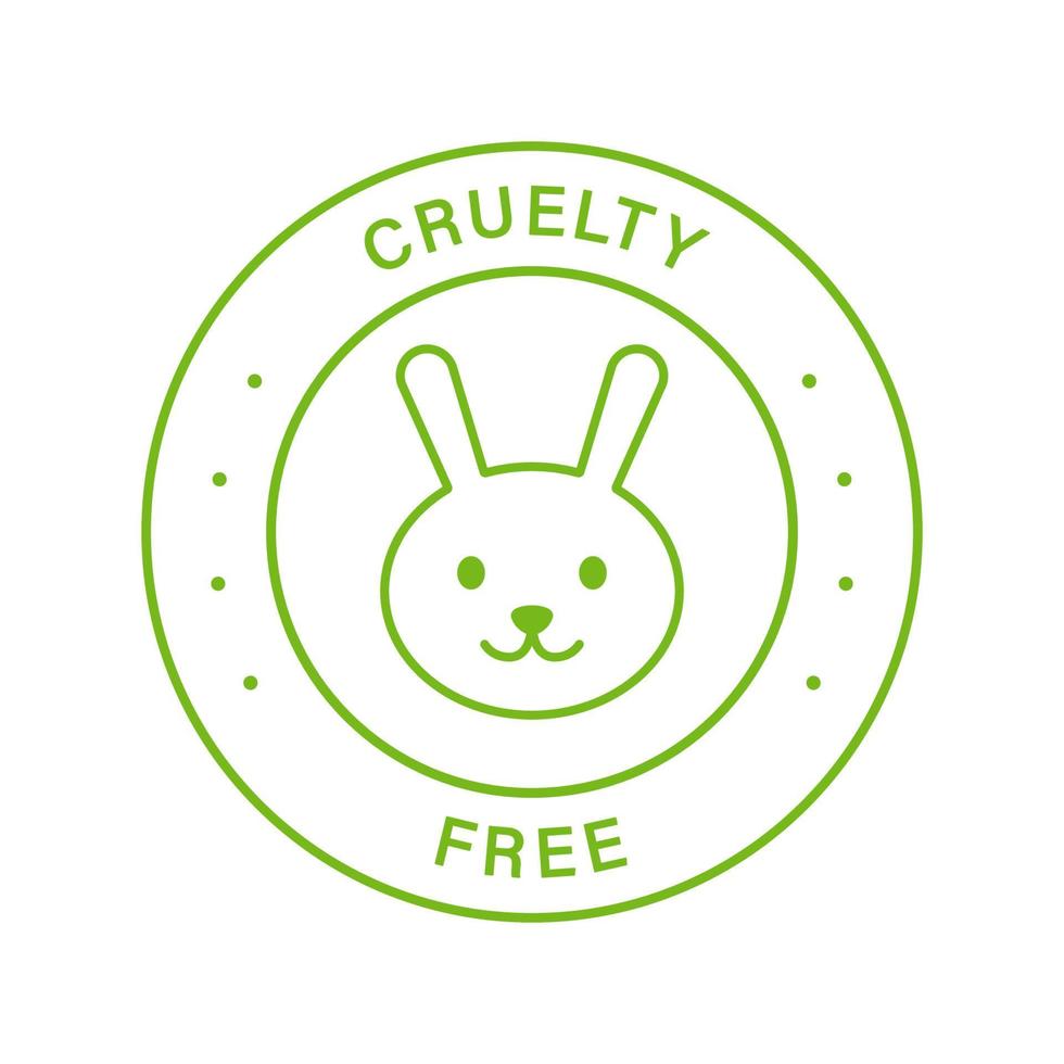 Cruelty Free Line Green Stamp. No Tested on Animal Beauty Cosmetic Makeup  Natural Product Outline Sticker. Rabbit Symbol of Care Animal Rights Label.  Cruelty Free Sign. Isolated Vector Illustration. 8603993 Vector Art