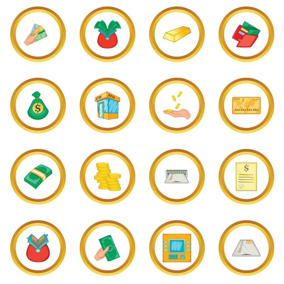 Bank loan credit icons circle vector