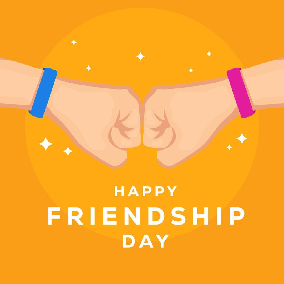 flat friendship day illustration with friendship fist hand vector