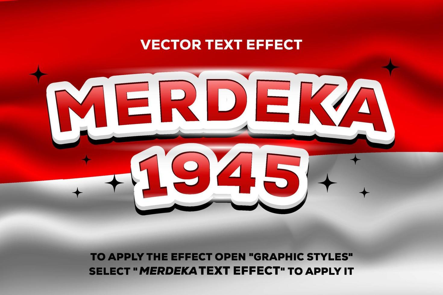 efecto de texto vectorial merdeka totalmente editable vector