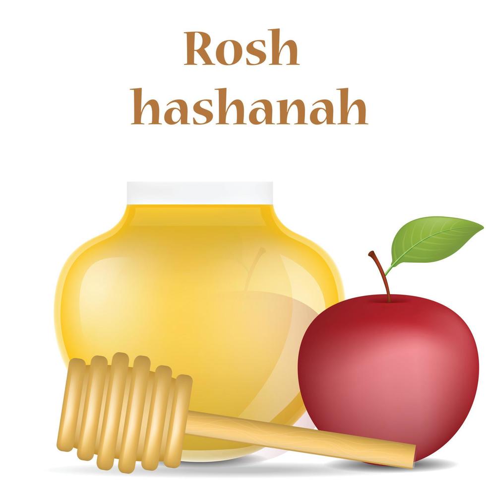 Rosh hashanah holiday concept background, realistic style vector