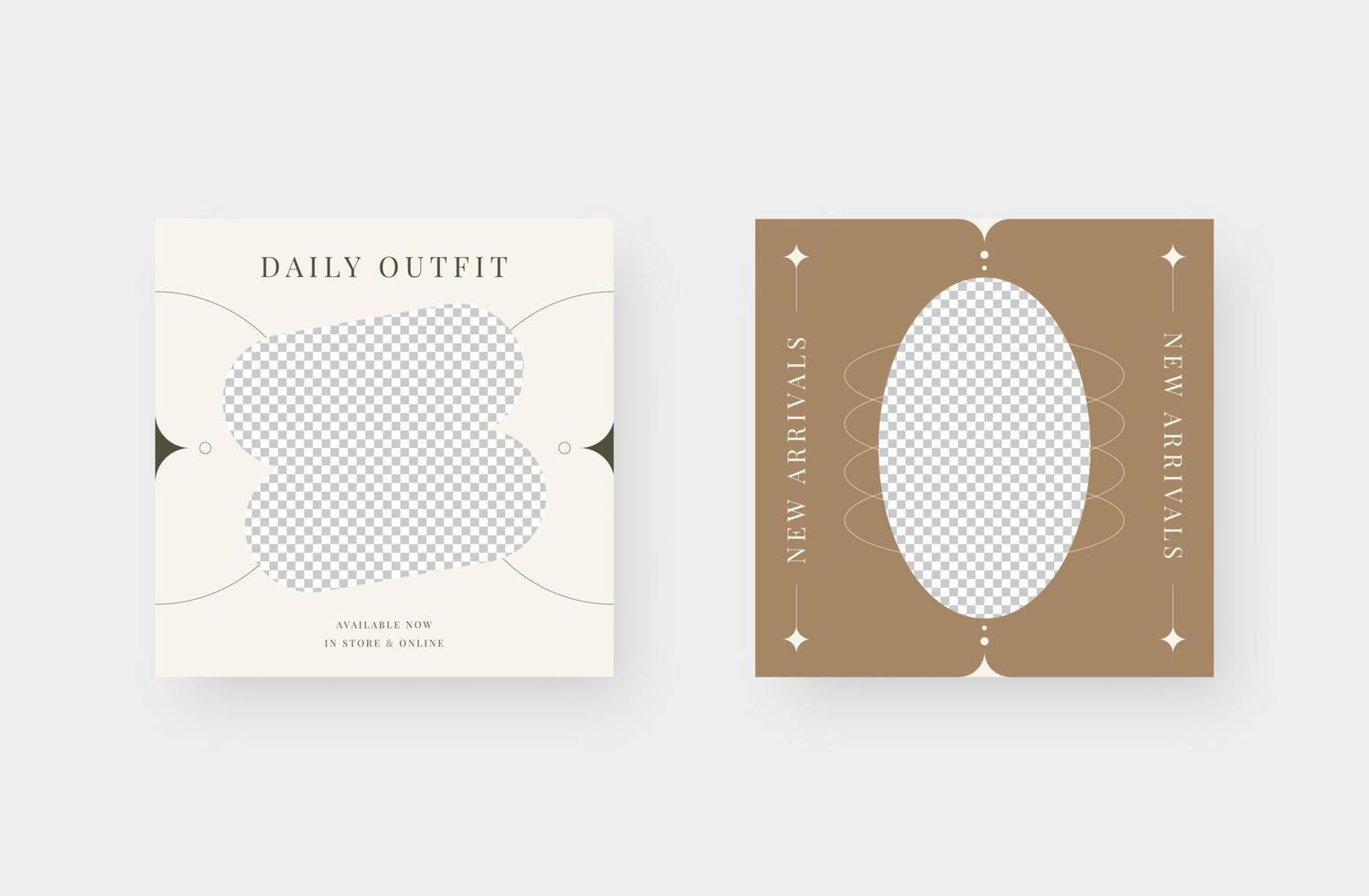 Minimalist fashion social media post. Trendy editable social media post template. Vector illustration.