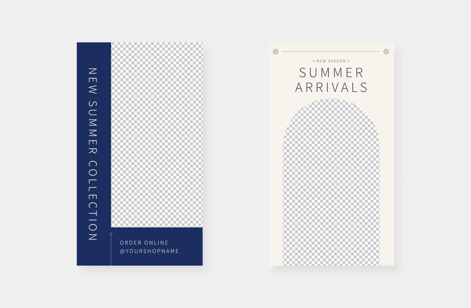Minimalist fashion social media stories. Trendy editable social media stories template. Vector illustration.