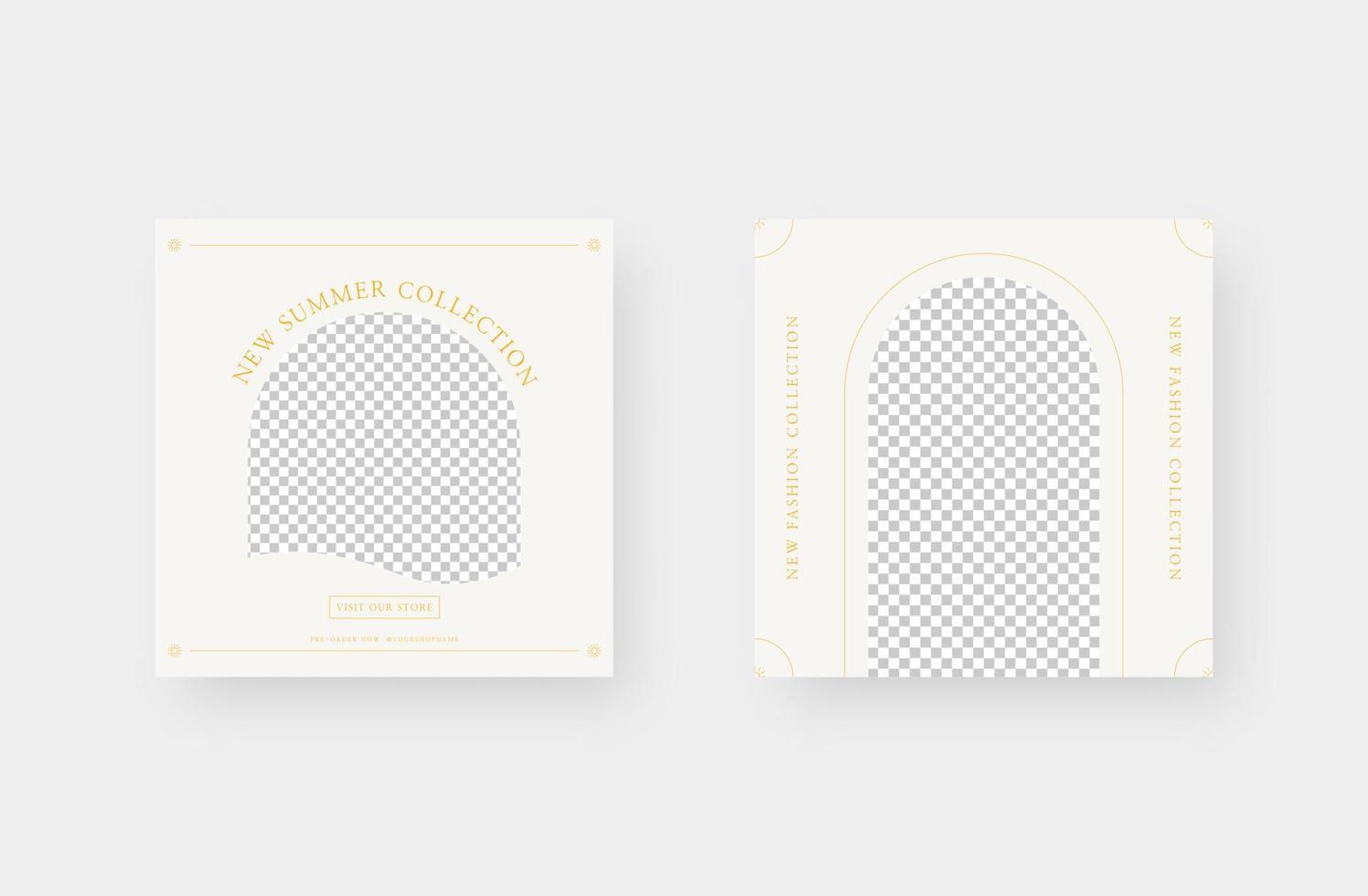 Minimalist fashion social media post. Trendy editable social media post template. Vector illustration.