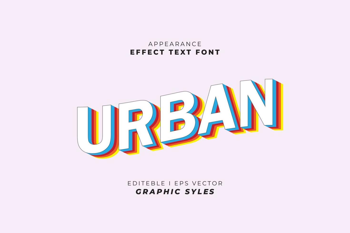 text effect font 3D color. vector