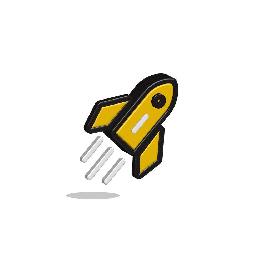 3d rocket isolation vector icon