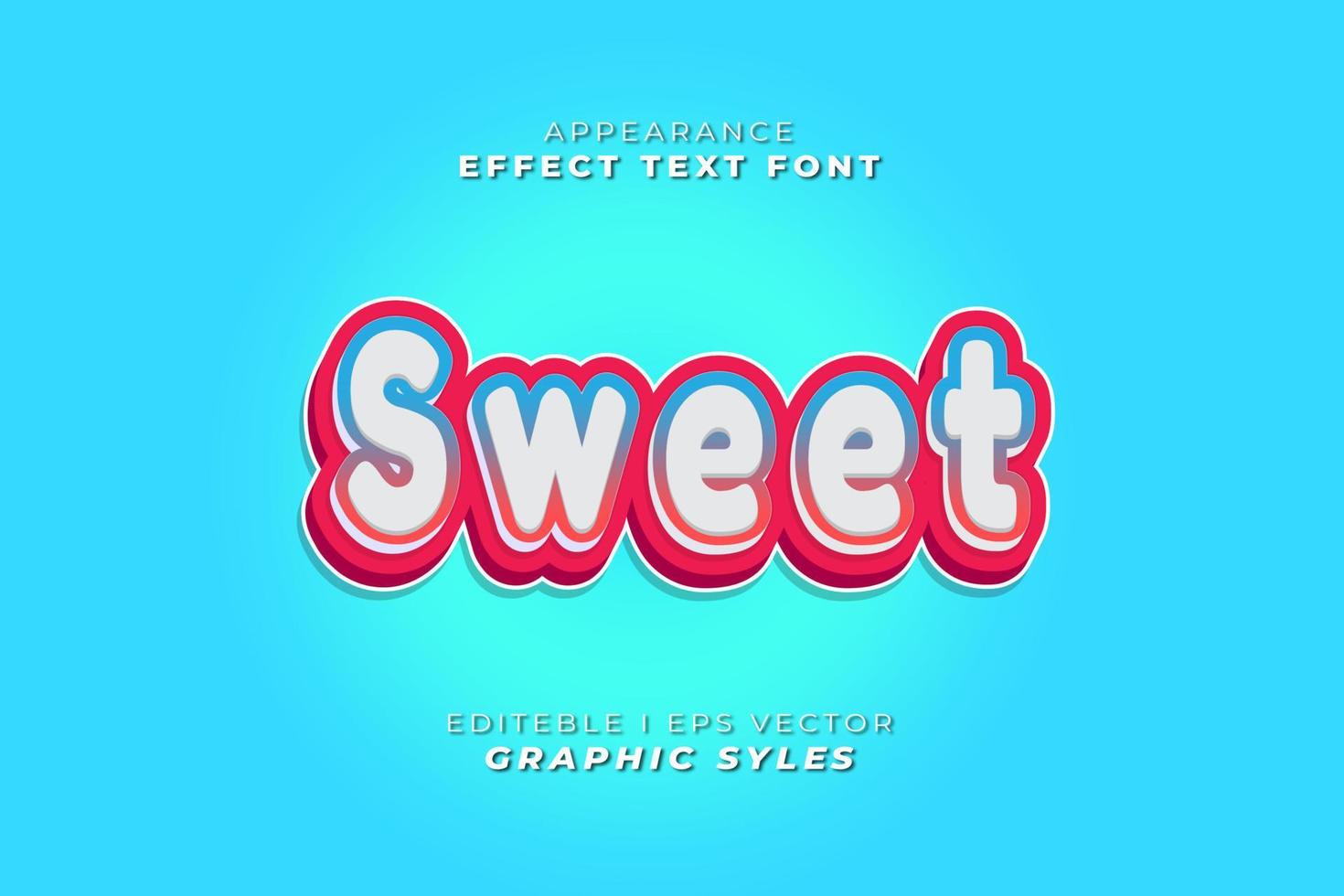 Editable text effect sticker font. vector