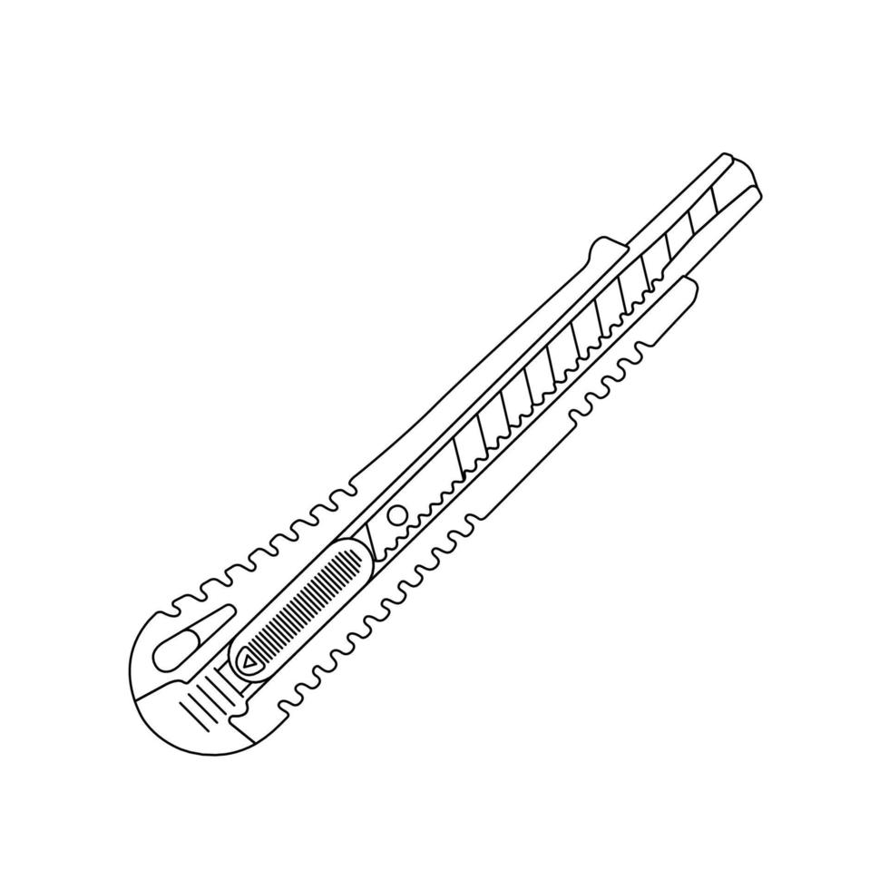 ilustración de icono de contorno de cuchillo utilitario sobre fondo blanco aislado vector