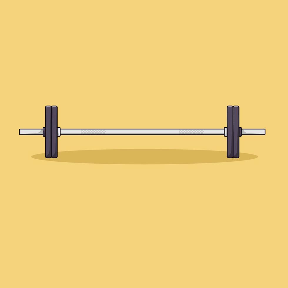 Barbell Vector Icon Illustration. Gym Equipment Vector. Flat Cartoon Style Suitable for Web Landing Page, Banner, Flyer, Sticker, Wallpaper, Background