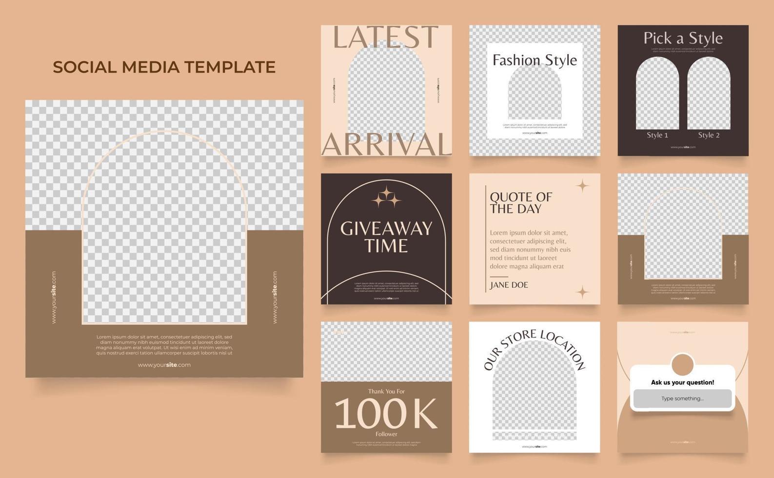 social media template banner fashion sale promotion vector