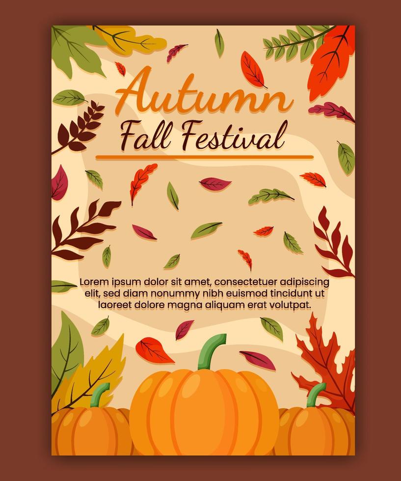 Fallen Leaves Element Poster vector
