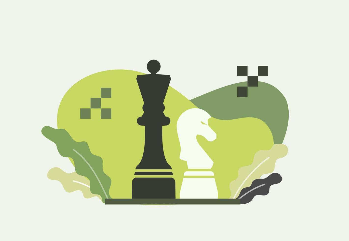 Chess Pawn Flat Blob Vector Illustration Concept for International Chess Day Competition Poster or Graphic Element