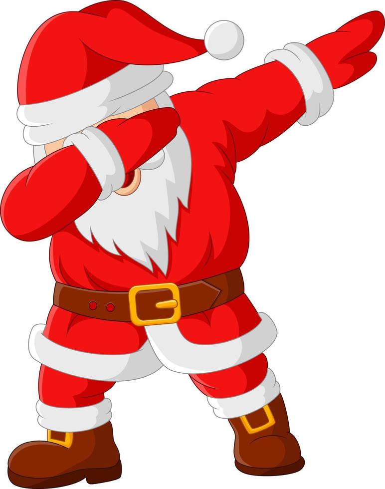 Cartoon happy dancing santa claus vector