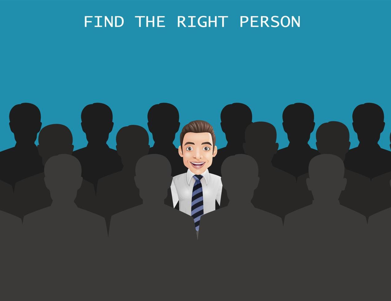 Find the right person for the job concept vector