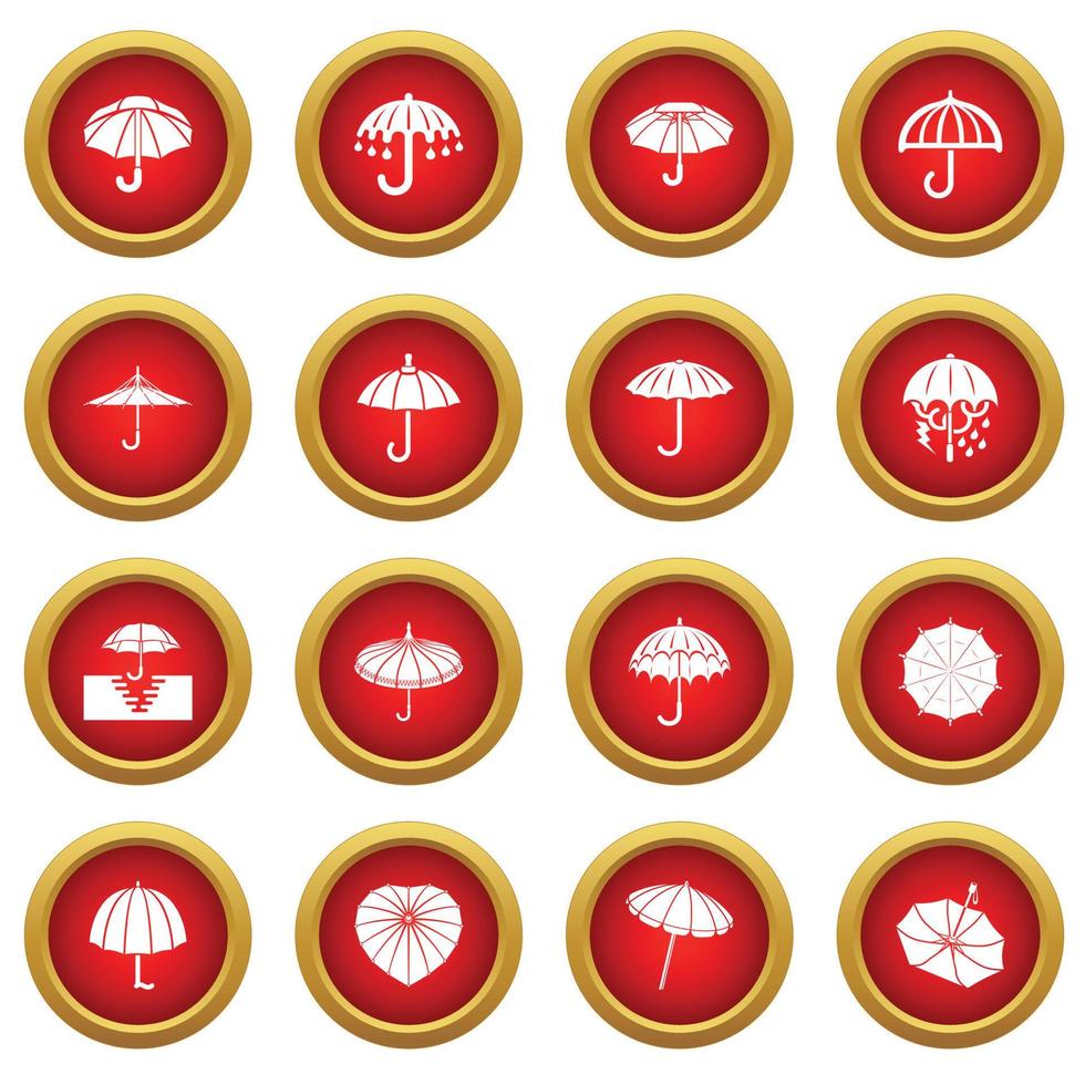 Umbrella icons set, simple style vector