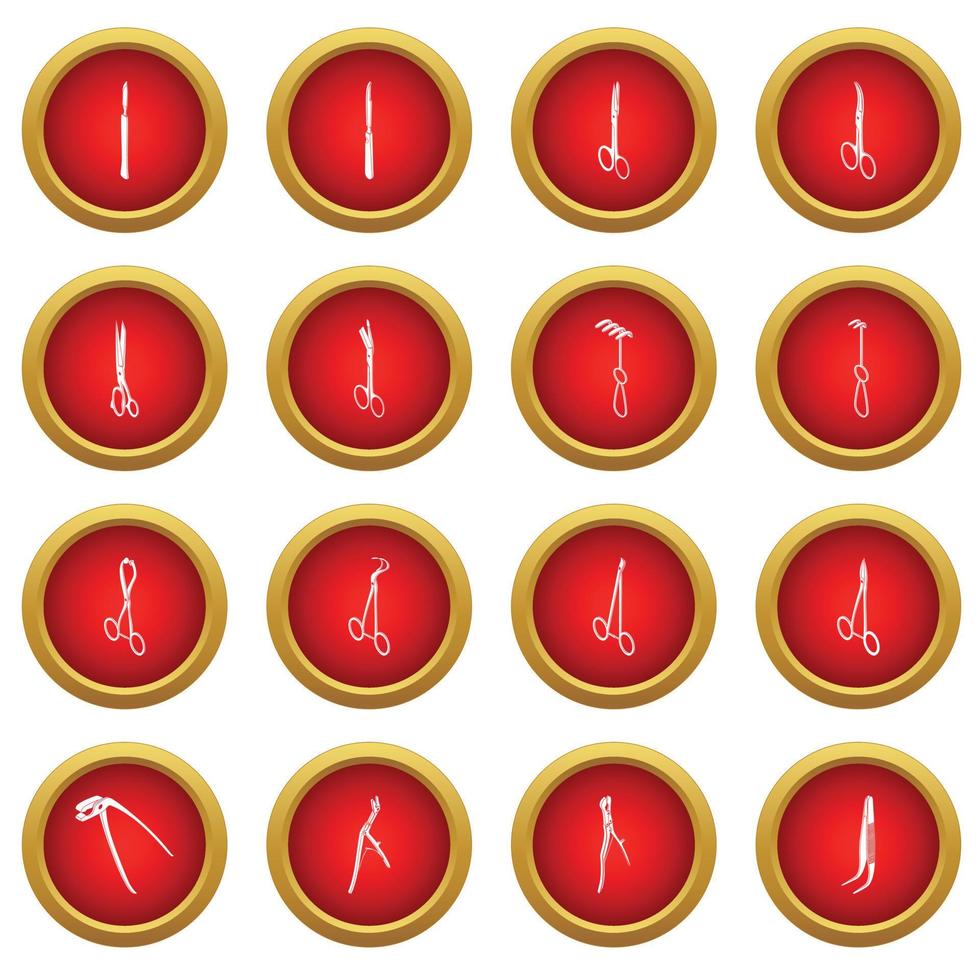 Surgeons tools icons set, simple style vector