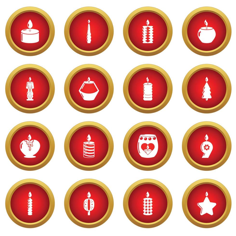 Candle forms icons set light, simple style vector