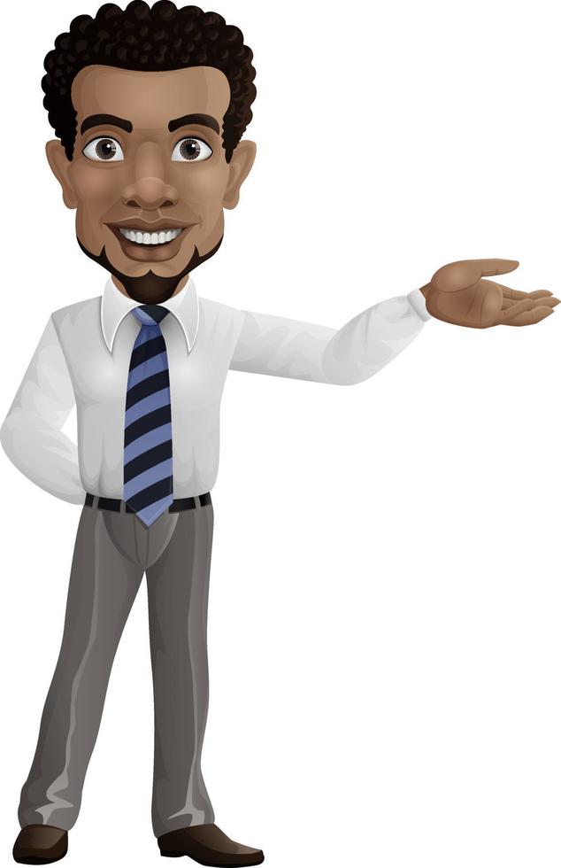 Cartoon businessman showing hand gesture sideways away vector