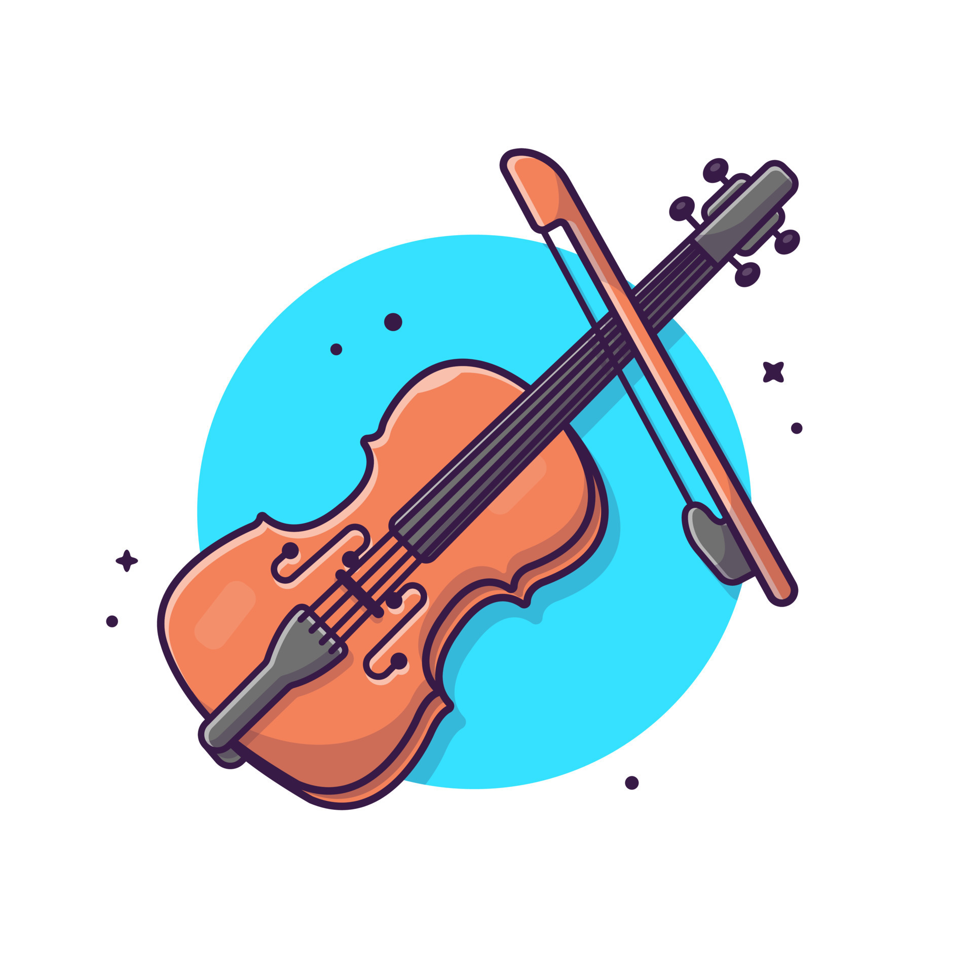 Violin Musical Cartoon Icon Illustration. Art Object Icon Concept Isolated Premium Vector. Flat Cartoon Style 8605168 Vector at Vecteezy