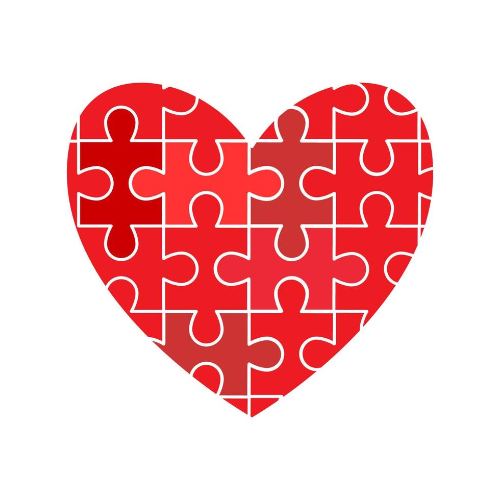 el diseño de corte de rompecabezas presenta un símbolo de amor de San Valentín. ilustrador vectorial eps vector