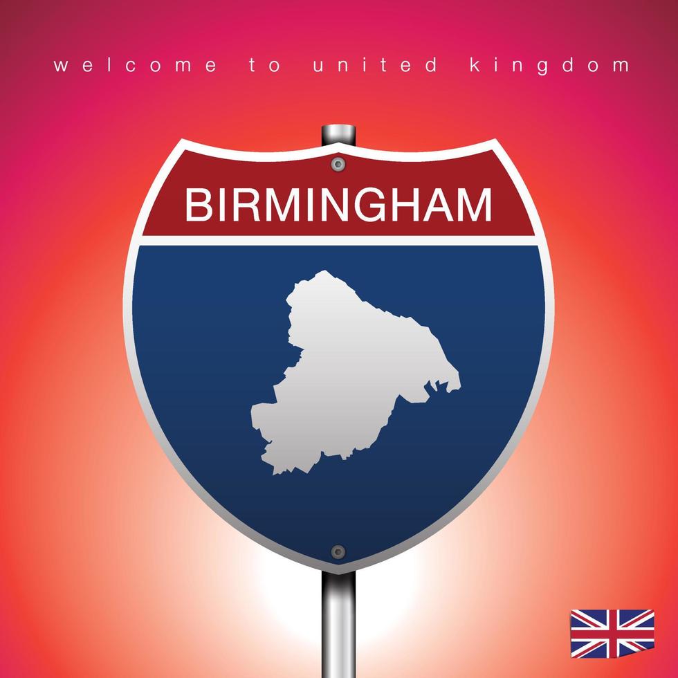The City label and map of United Kingdom In American Signs Style vector