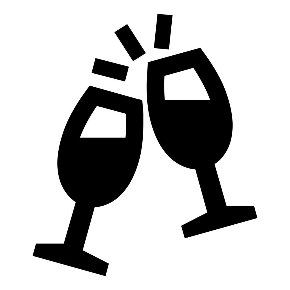 Cheers icon, Clinking glasses with champagne. Celebration, toast concepts. Premium quality graphic design. Signs, symbols, thin line icons set for websites, web design, mobile app. Vector illustration