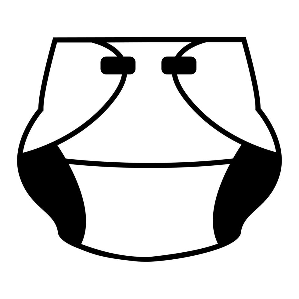 Baby diaper icon on a white background. Vector illustration. EPS 10.